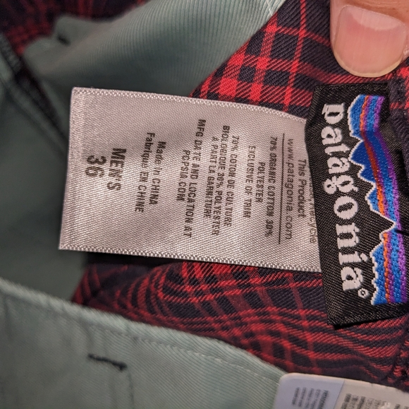 Red and Black plaid Patagonia Stacking Shorts - Picture 5 of 8
